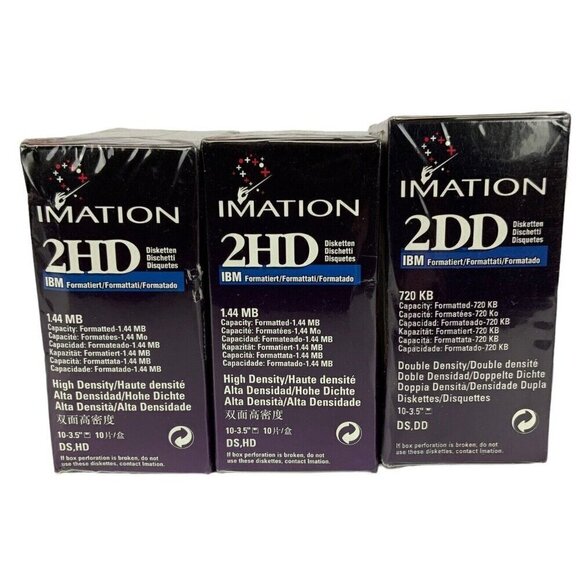 Imation 1.44 MB 2HD 3.5 in Floppy Diskettes 3 Boxes of 10 each Formated NEW - Picture 6 of 6